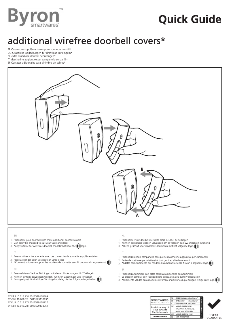 Page 1 de la notice Manuel utilisateur Byron BY-EU