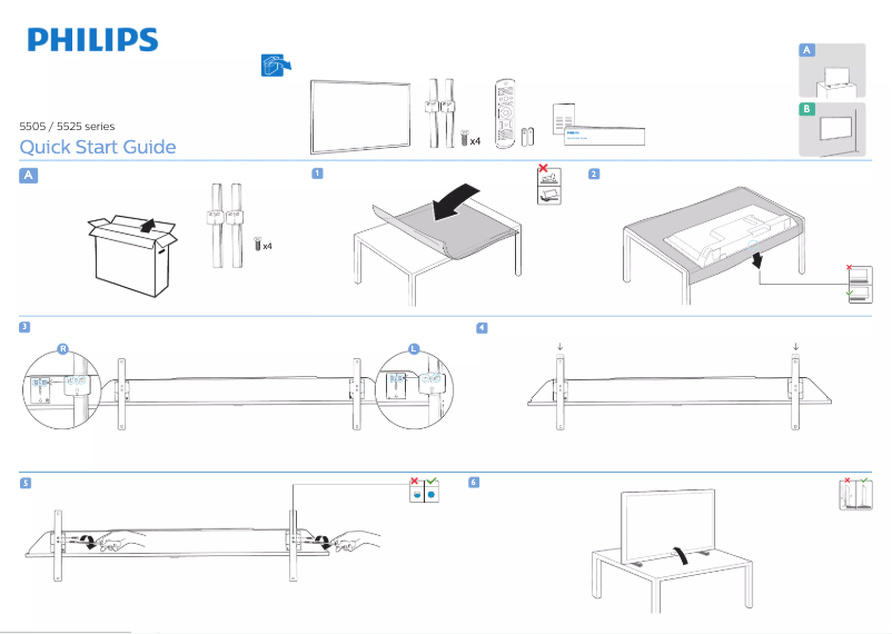 Page n°1 - Guide de démarrage rapide Philips 43PFS5525