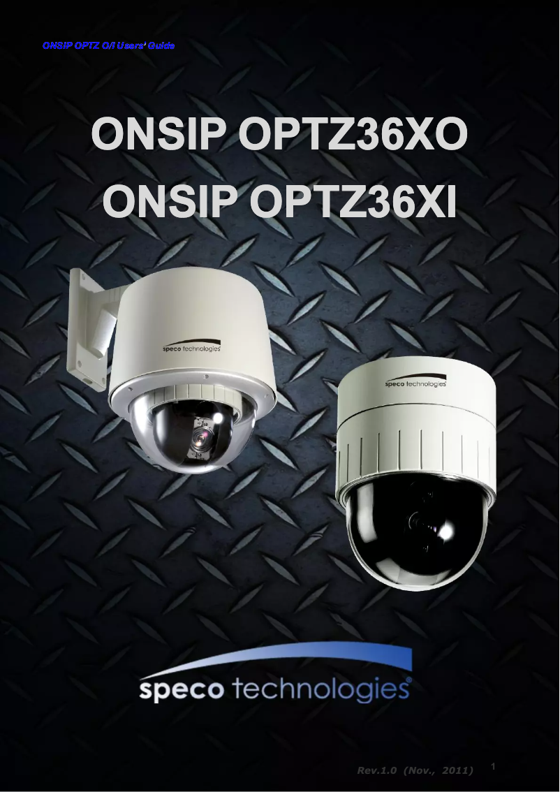 Page 1 de la notice Manuel utilisateur Speco Technologies OnSIP OPTZ36XO