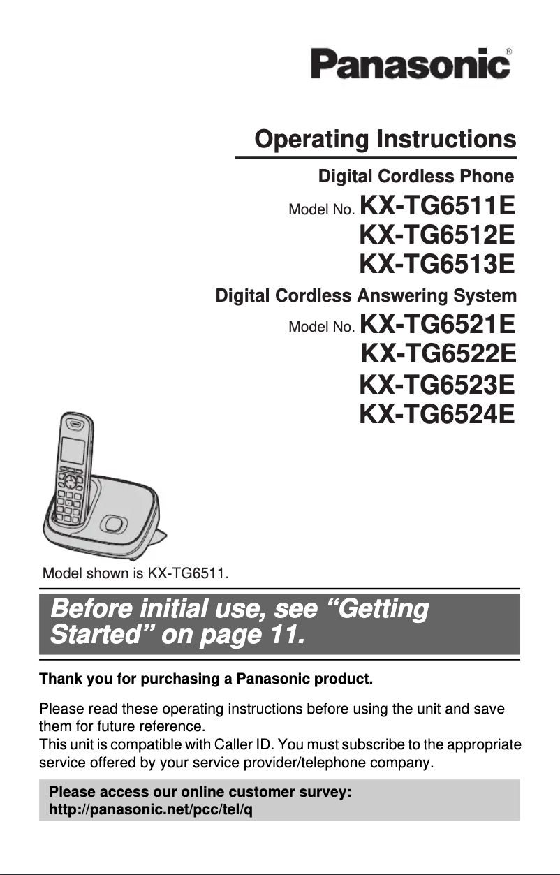 Página 1 del manual Manual de usuario Panasonic KX-TG6521E