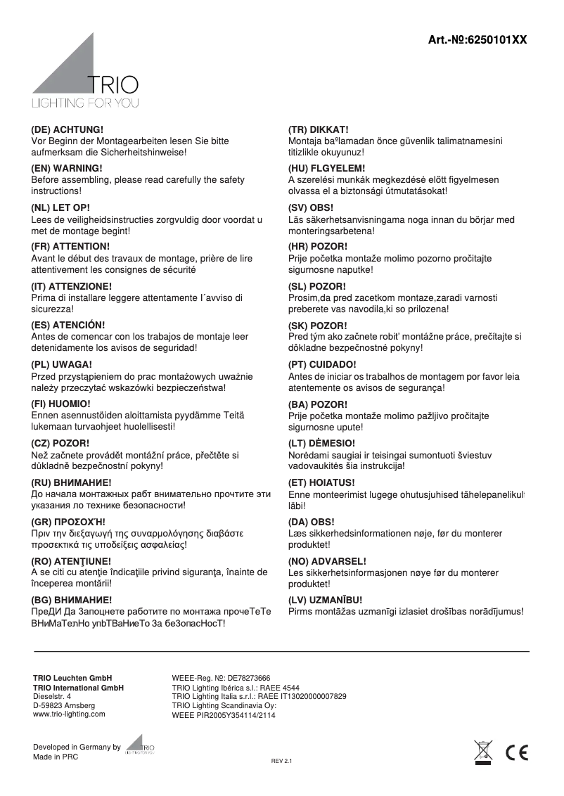 Image de la première page du manuel de l'appareil Carrera 625010105