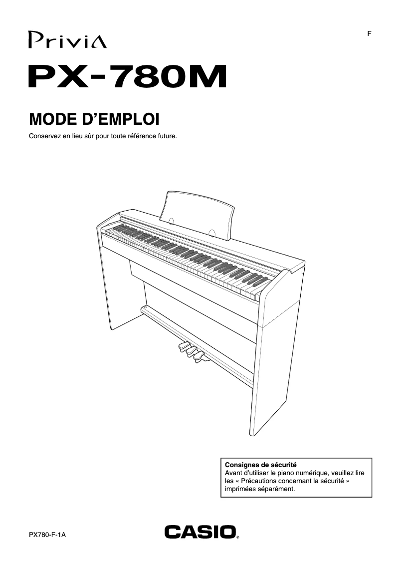 Image de la première page du manuel de l'appareil Privia PX-780