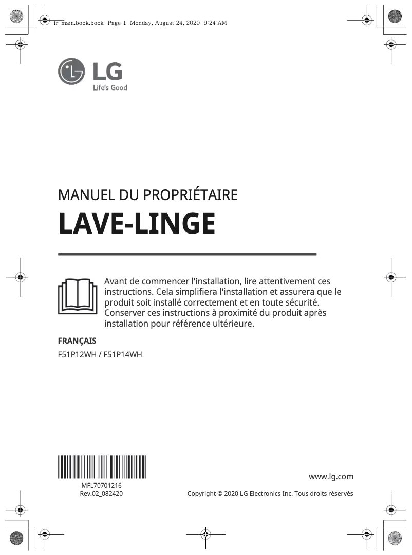 Page n°1 - Manuel utilisateur LG F51P12WH