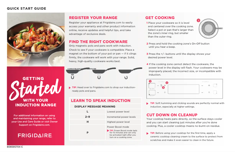 Page n°1 - Guide de démarrage rapide Frigidaire LFIF3054TF