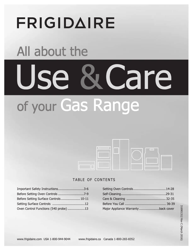 Page n°1 - Mode d'emploi Frigidaire FGGF3058RW
