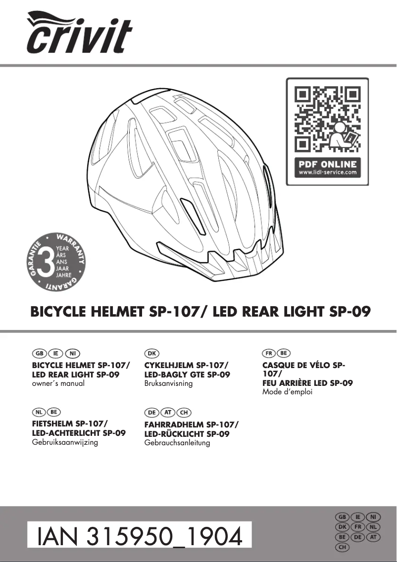 Page n°1 - Manuel utilisateur Crivit SP-107