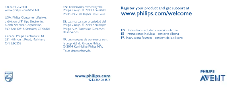 Page n°1 - Manuel utilisateur Philips Avent SCF197