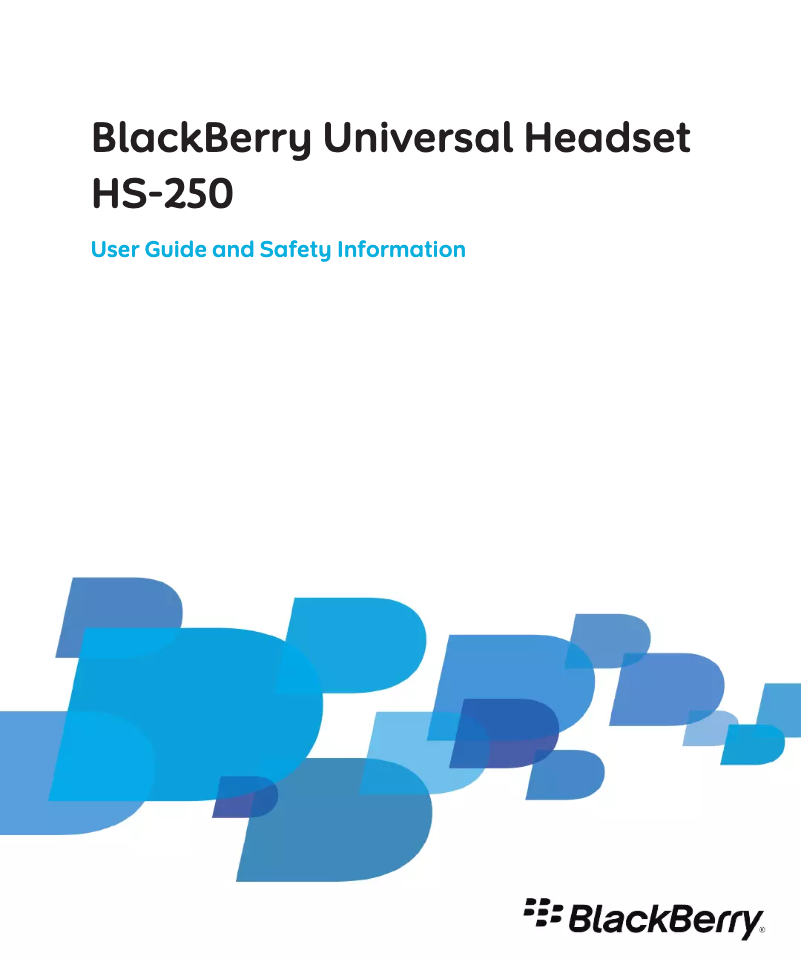 Page n°1 - Manuel utilisateur BlackBerry HS 250