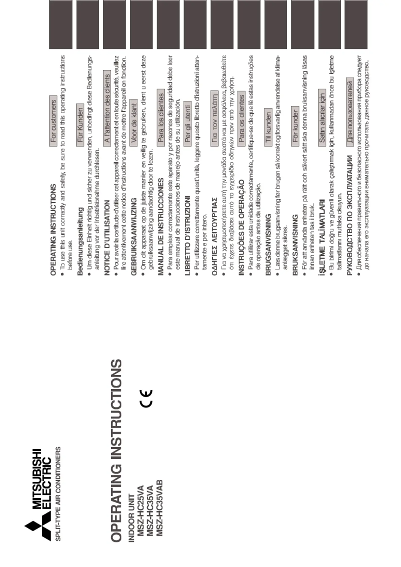 Page 1 de la notice Manuel utilisateur Mitsubishi KITMSZ-HC35VA