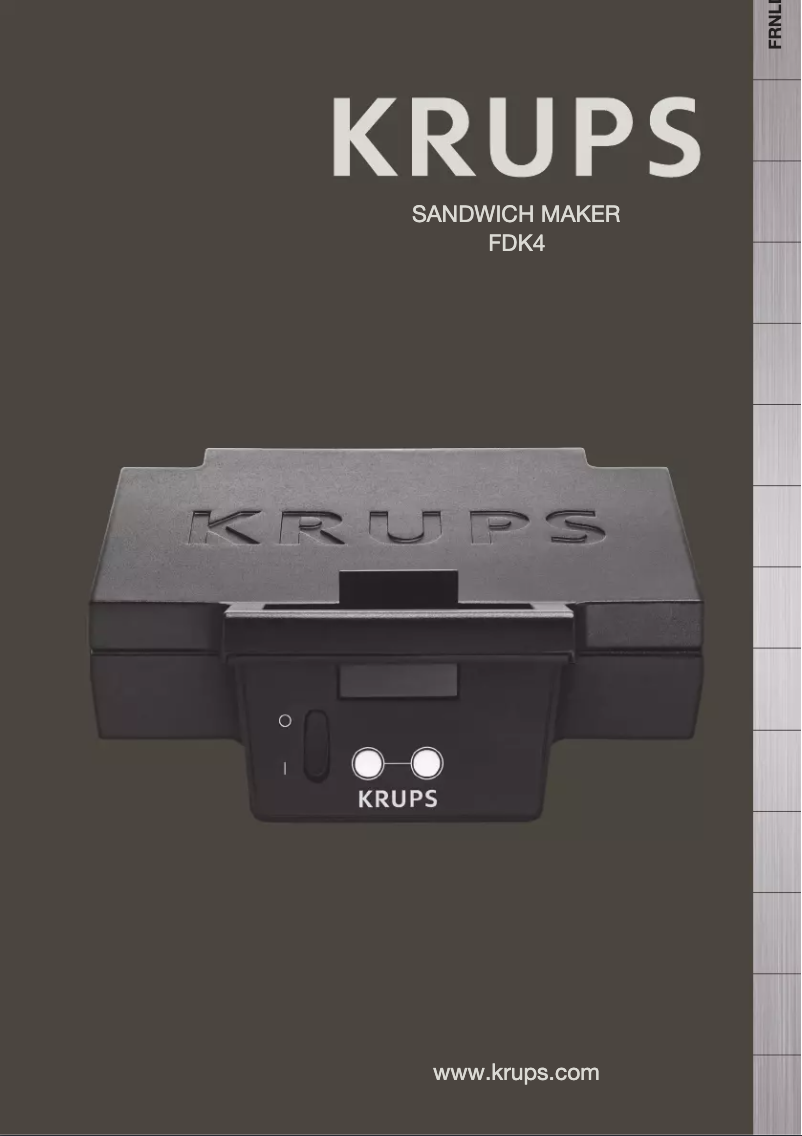 Page 1 de la notice Manuel utilisateur Krups FDK4