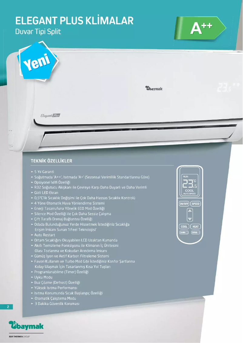 Página 1 del manual Manual de usuario Baymak Elegant Plus 18 R32 Split Klima