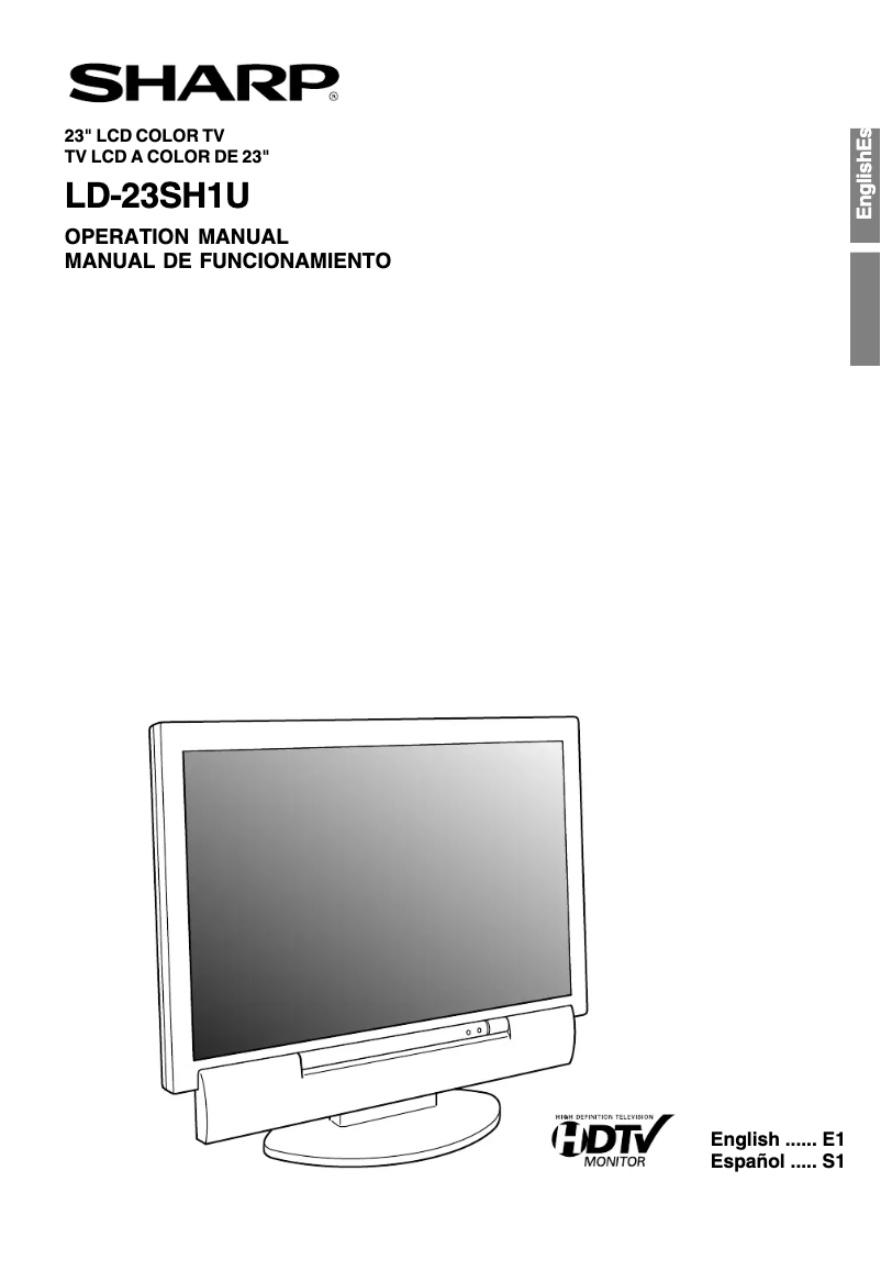 Page n°1 - Manuel utilisateur Sharp LD-23SH1U