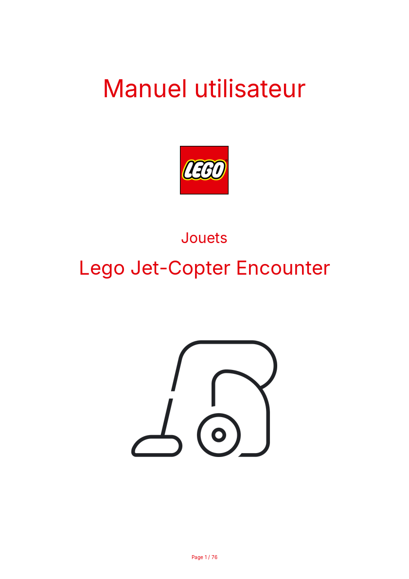 Page n°1 - Manuel utilisateur Lego Jet-Copter Encounter