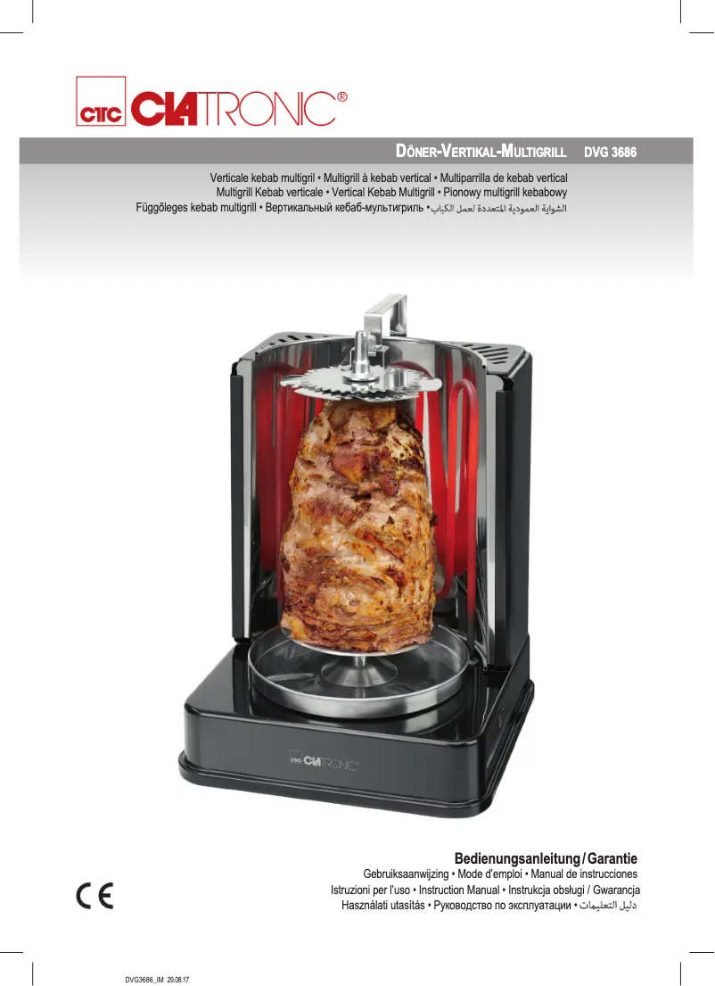 Page 1 de la notice Manuel utilisateur Clatronic DVG 3686