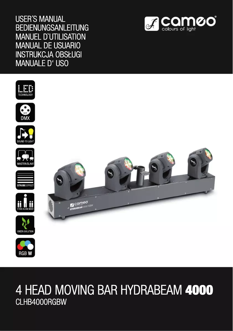 Page n°1 - Manuel utilisateur Cameo HydraBeam 4000