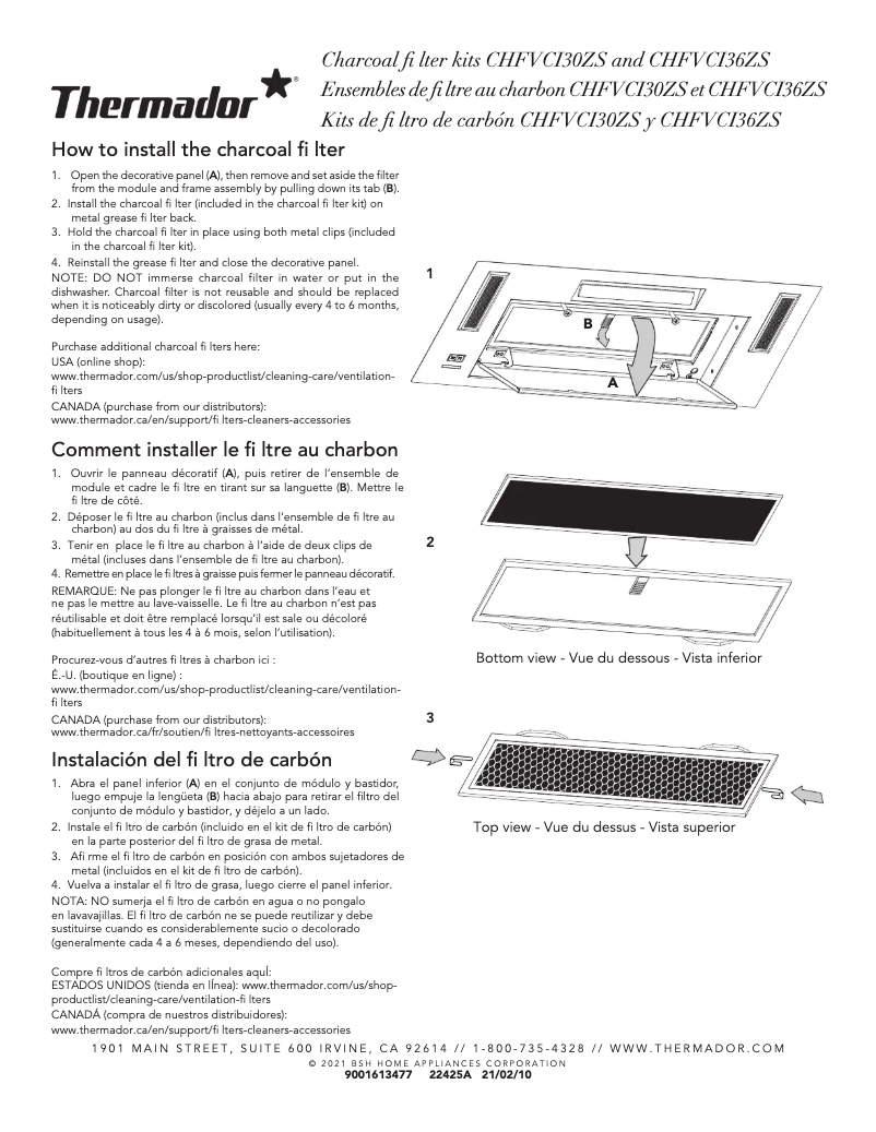 Page 1 de la notice Manuel utilisateur Thermador CHFVCI36ZS