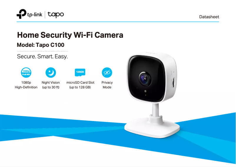 Page n°1 - Fiche technique TP-Link Tapo C100
