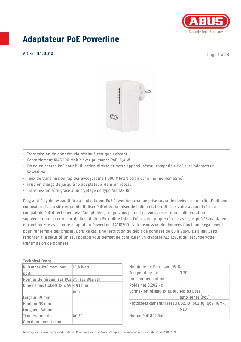 Imagen de la primera página del manual del dispositivo ITAC10310