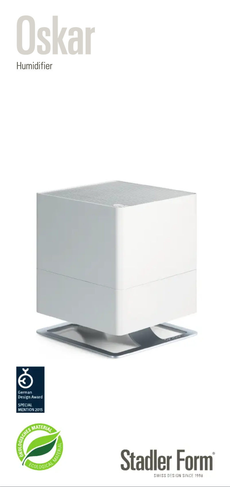 Page 1 de la notice Fiche technique Stadler Form Oskar