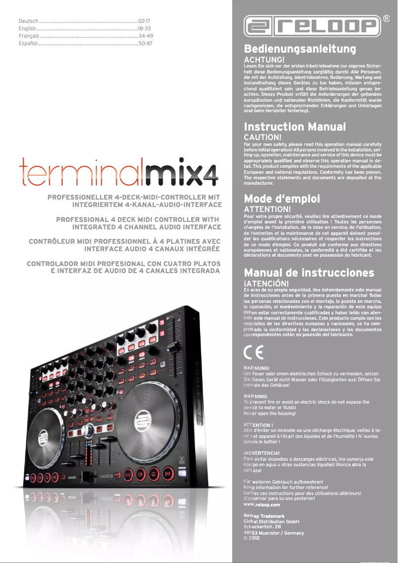Page n°1 - Manuel utilisateur Reloop Terminal Mix 4