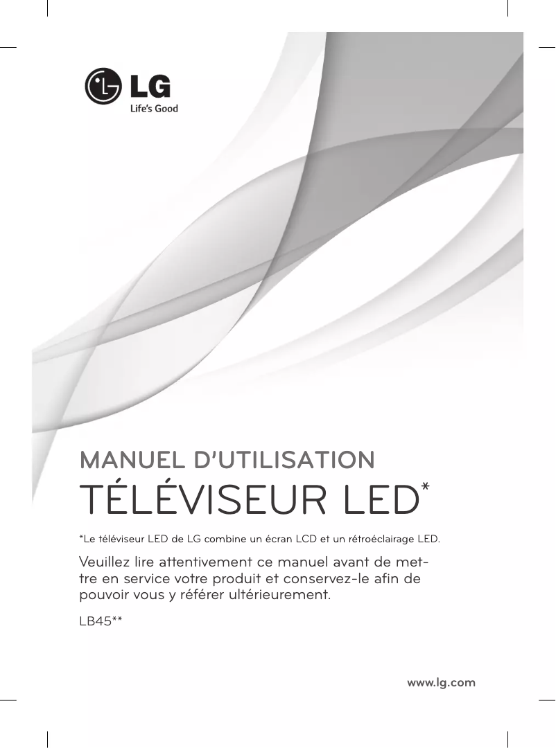 Page 1 de la notice Manuel utilisateur LG 24LB450D