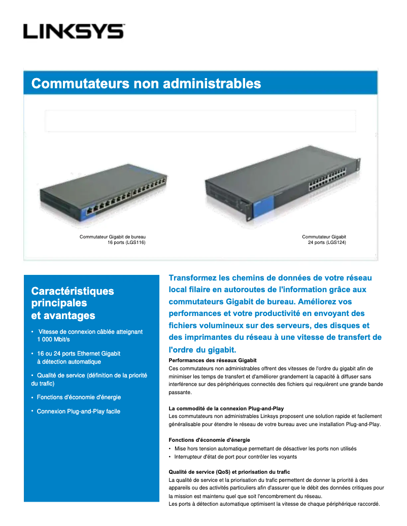 Página 1 del manual Manual de usuario Linksys LGS116