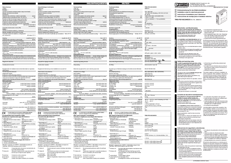 Page 1 of the manual User Manual Phoenix Contact TRIO-PS/1AC/24DC/5