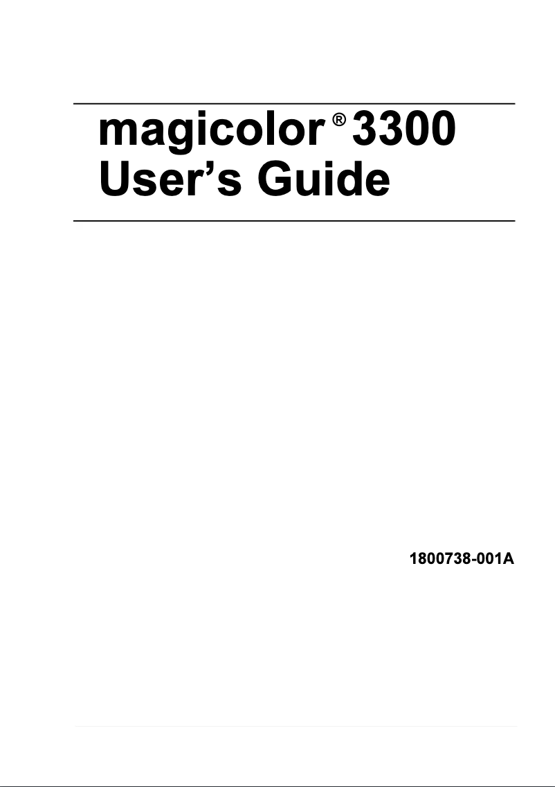 Page n°1 - Manuel utilisateur Konica Minolta MagiColor 3300DN