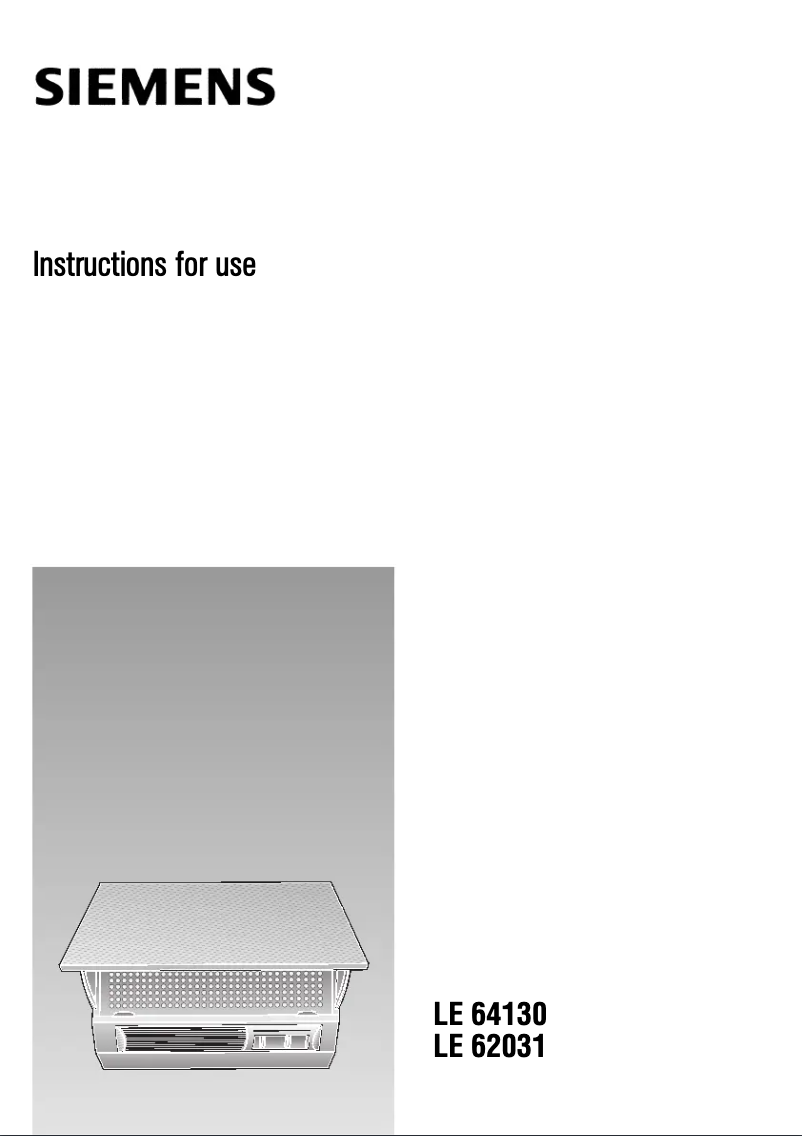 Page n°1 - Manuel utilisateur Siemens LE62031GB