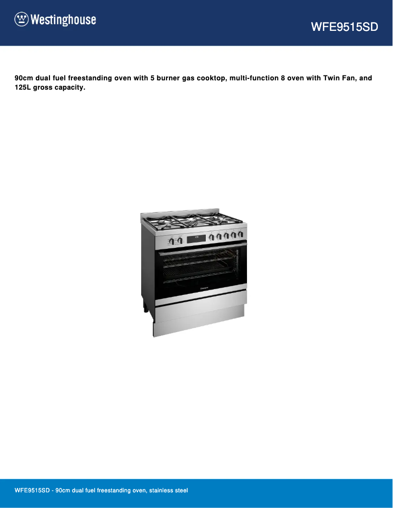 Image de la première page du manuel de l'appareil WFE9515SD