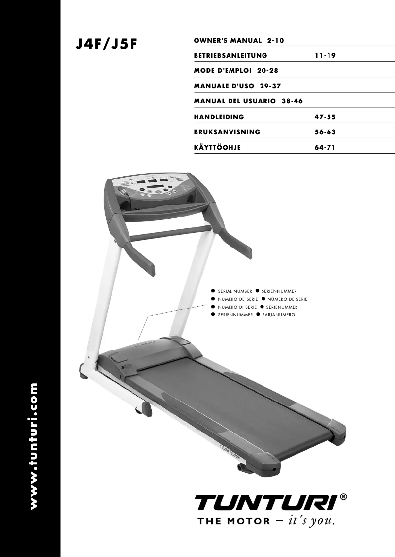 Página 1 del manual Manual de usuario Tunturi J5F