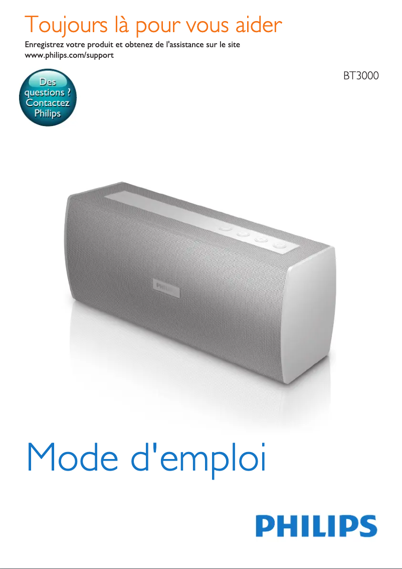 Page n°1 - Manuel utilisateur Philips BT3000B