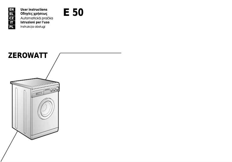 Image de la première page du manuel de l'appareil E 50