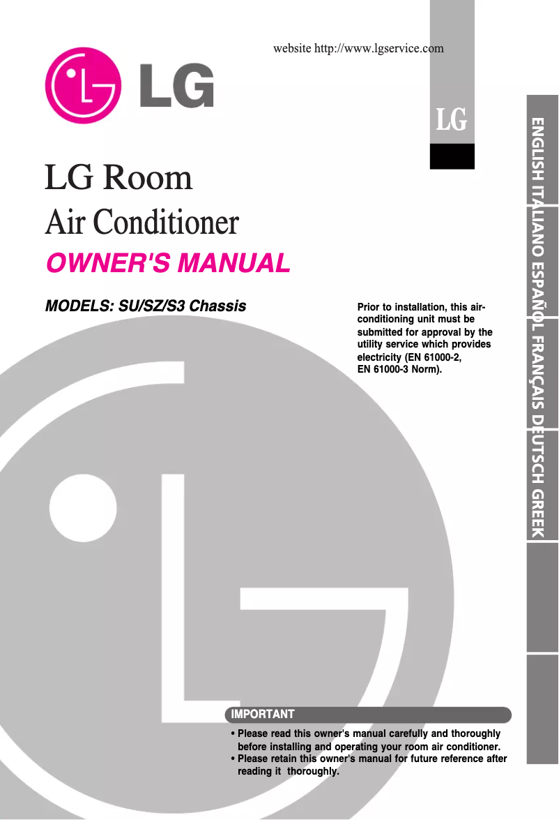 Page n°1 - Manuel utilisateur LG C18AHR