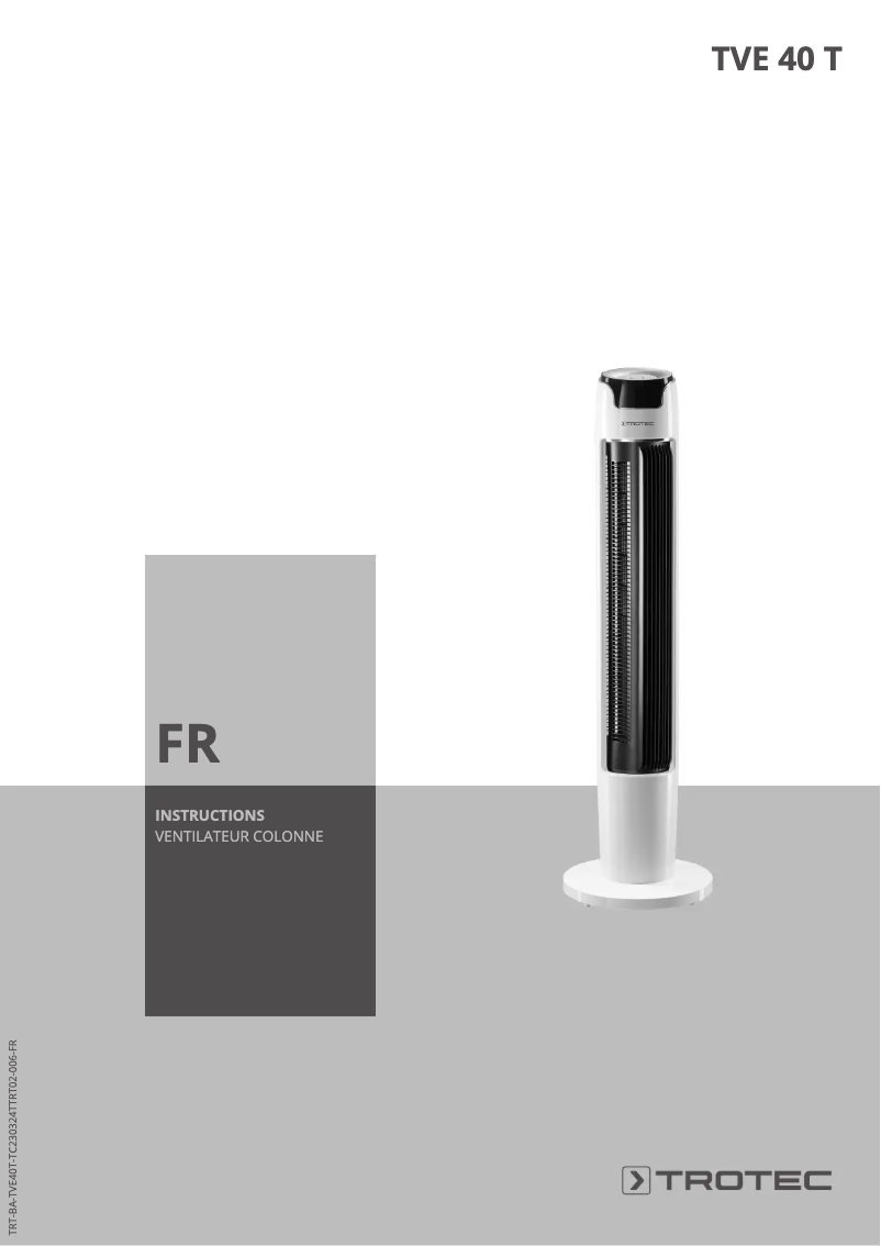 Page n°1 - Manuel utilisateur Trotec TVE 40 T