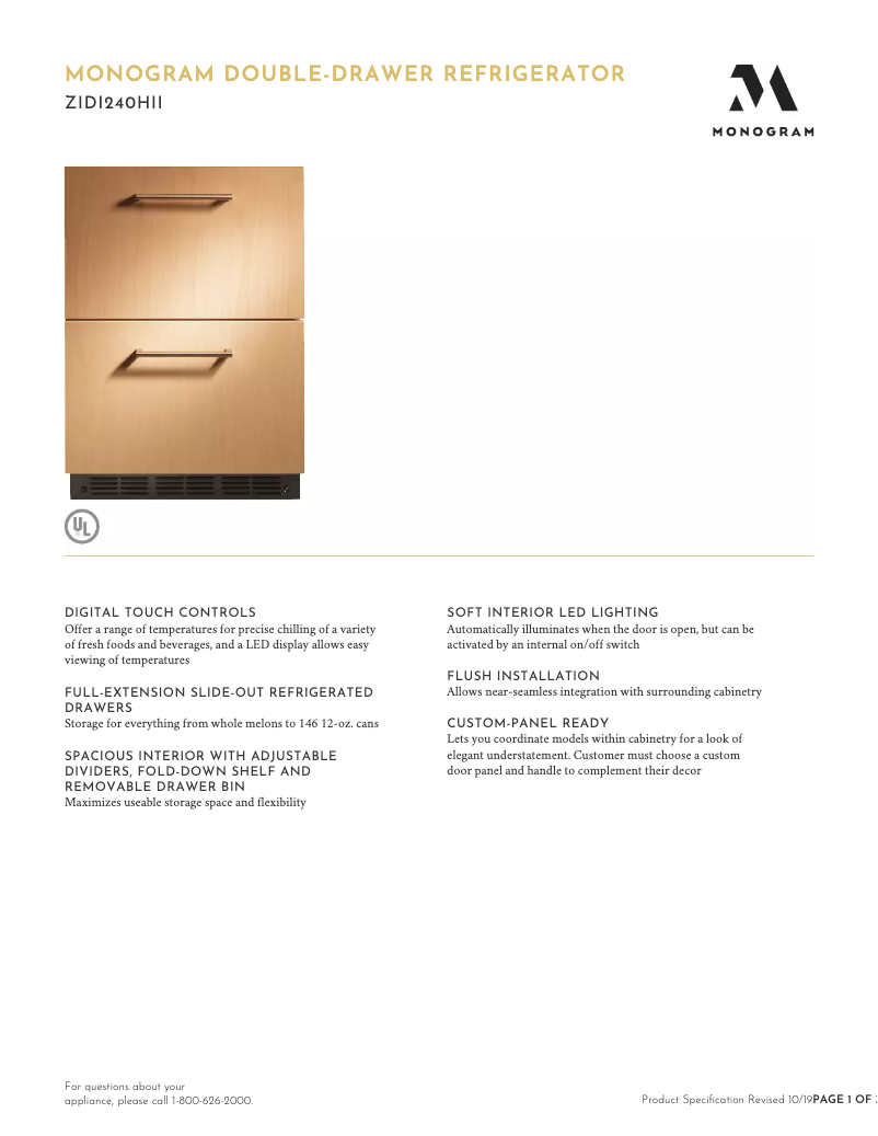 Image de la première page du manuel de l'appareil ZIDI240HII