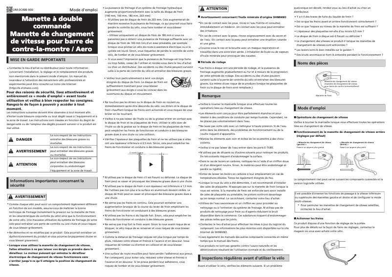 Página 1 del manual Manual de usuario Shimano ST-R9180-R