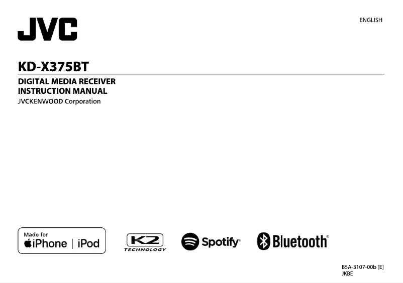 Page n°1 - Manuel utilisateur JVC KD-X375BT