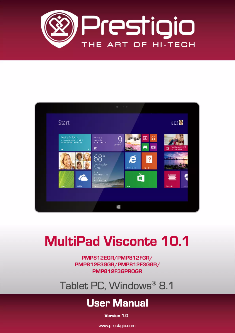 Page n°1 - Manuel utilisateur Prestigio MultiPad Visconte 2 PMP812E