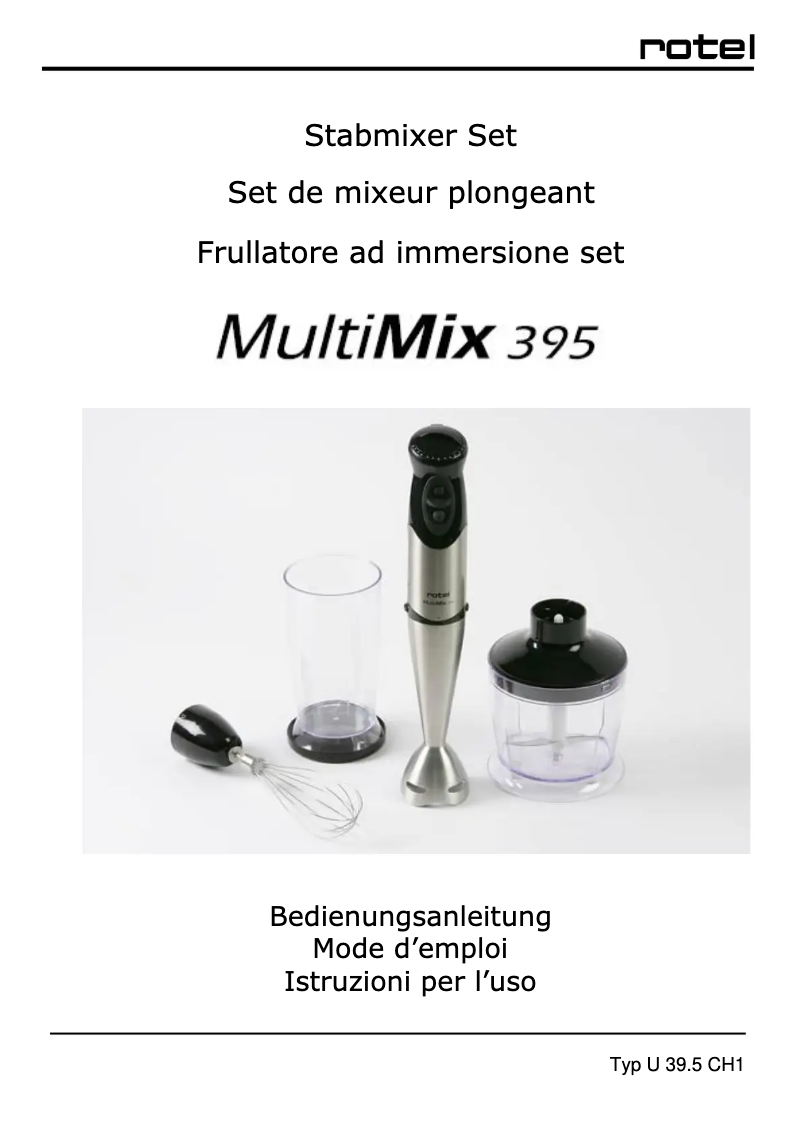 Image de la première page du manuel de l'appareil MultiMix 395