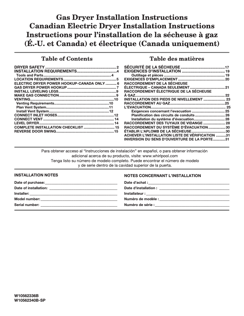 Page n°1 - Manuel utilisateur Whirlpool WGD8100BW