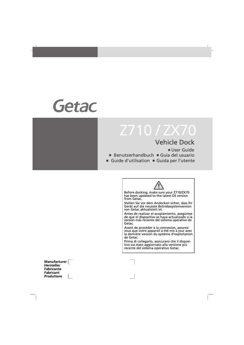 Page n°1 - Guide de démarrage rapide Getac RX10H G1