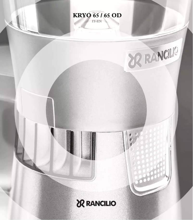 Page n°1 - Manuel utilisateur Rancilio Kryo 65