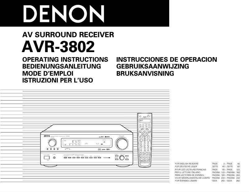 Page n°1 - Manuel utilisateur Denon AVR-3802