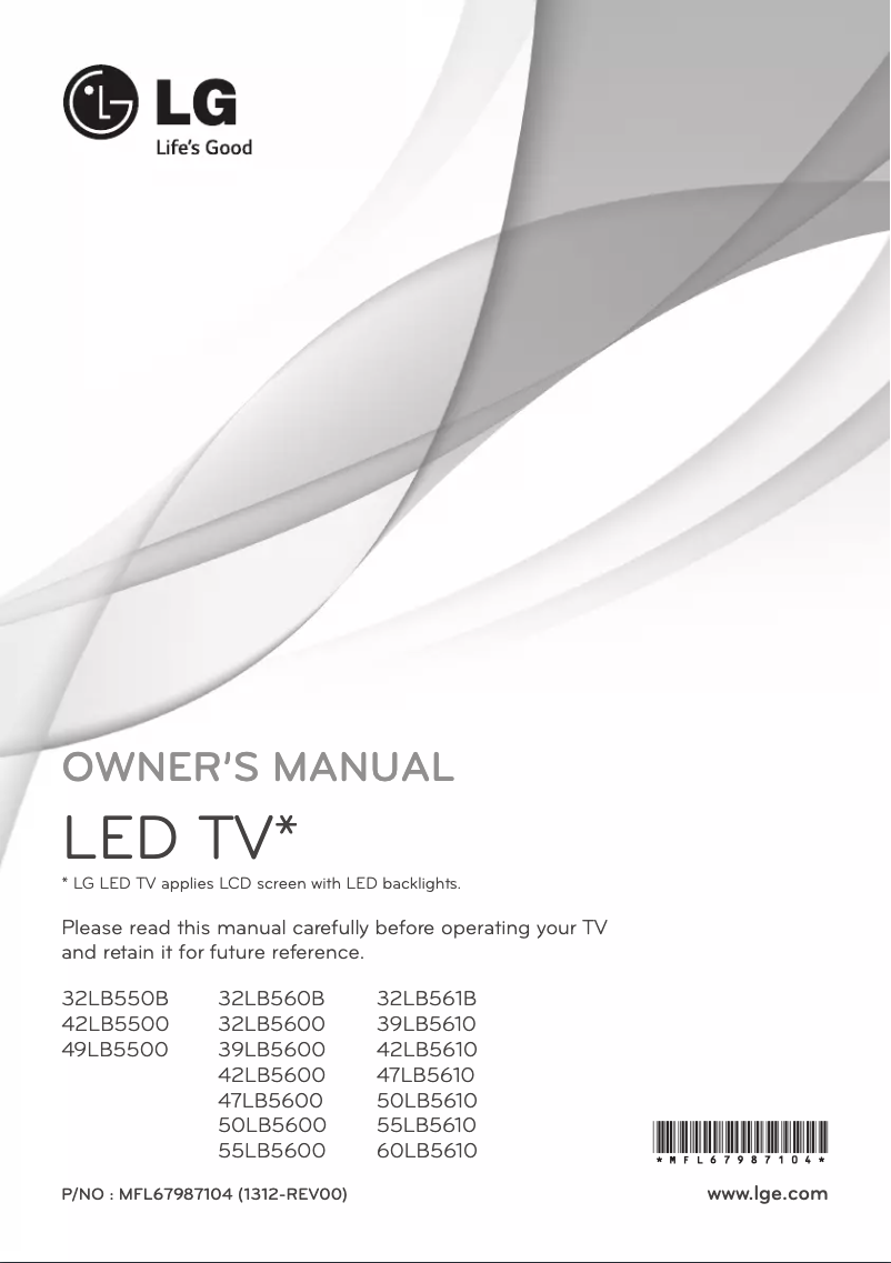 Page n°1 - Manuel utilisateur LG 47LB5600