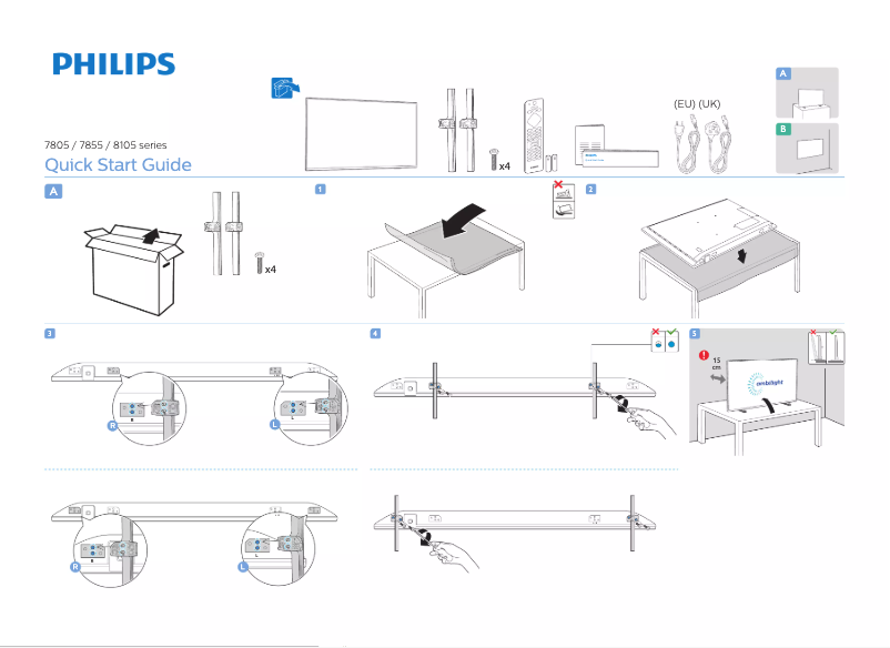 Page n°1 - Guide de démarrage rapide Philips 58PUS7805