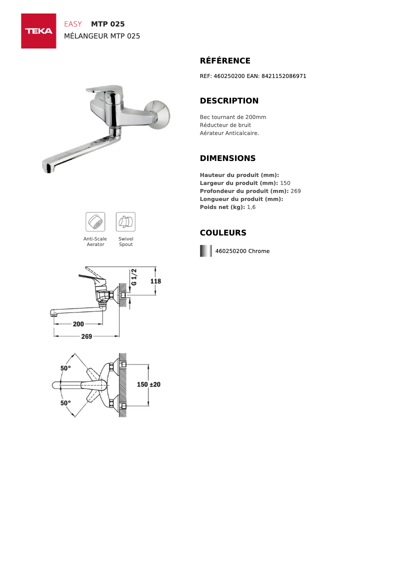 Image de la première page du manuel de l'appareil MTP 025
