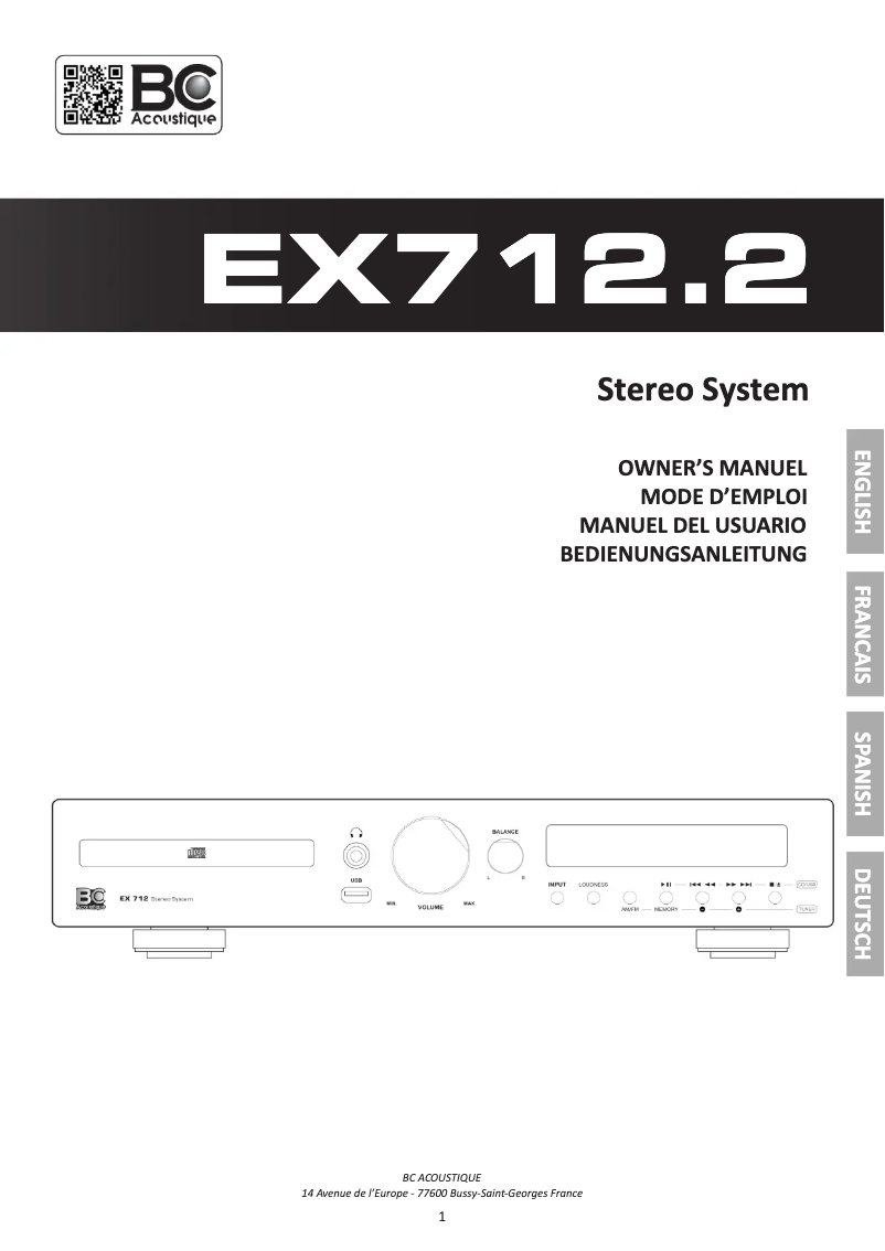 Imagen de la primera página del manual del dispositivo EX712.2