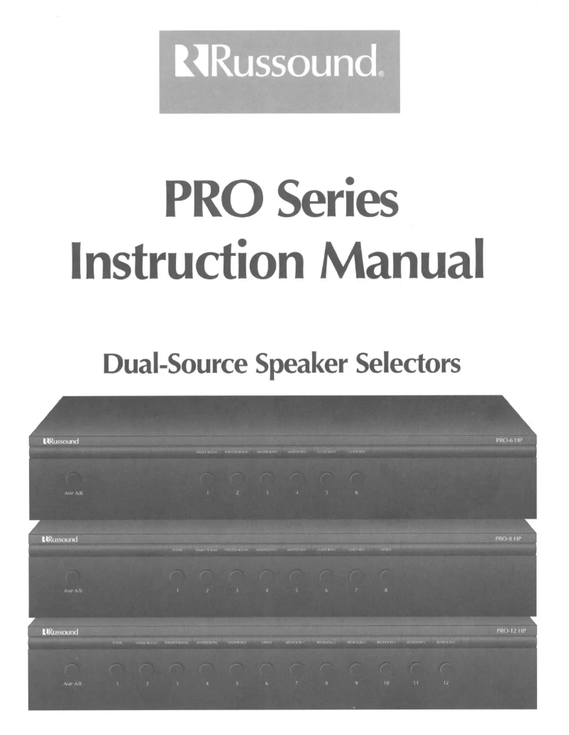 Page 1 de la notice Manuel utilisateur Russound PRO-6HP