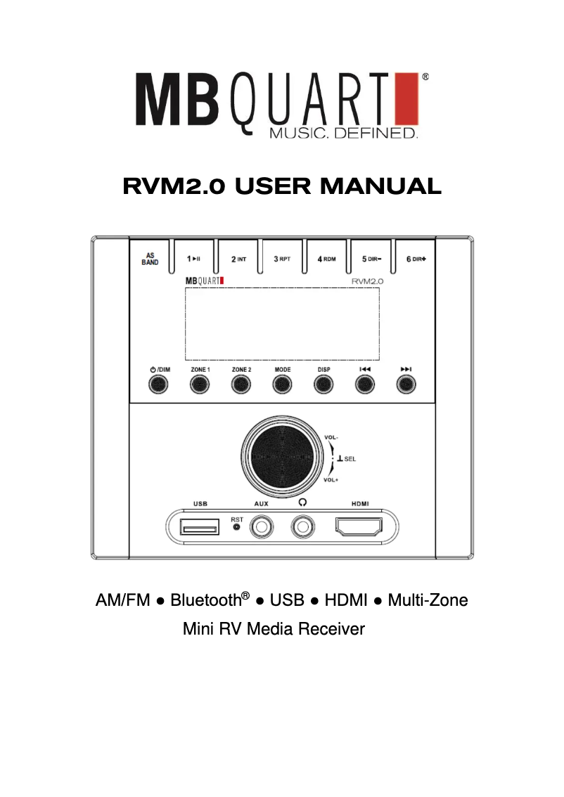 Page n°1 - Manuel utilisateur MB Quart RVM2.0